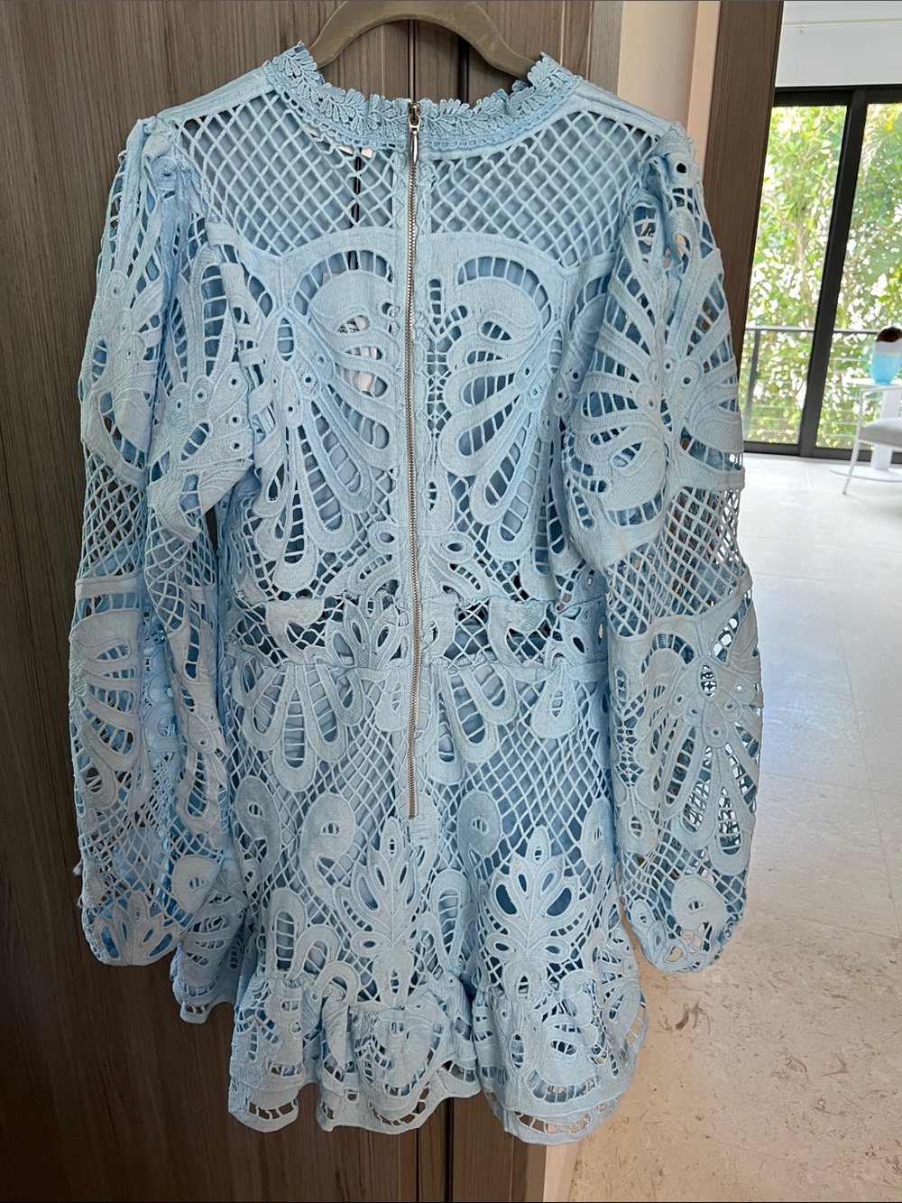 NWT REVOLVE Australia SHOWPO Kiss Me Now blue lace mini dress US 8 - Picture 5 of 10
